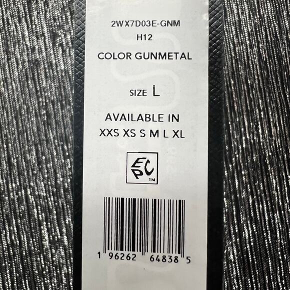 BCBGMAXAZRIA Midi Dress Large Gunmetal Glitter Mesh Bodycon Evening Glamour NEW - Picture 13 of 16